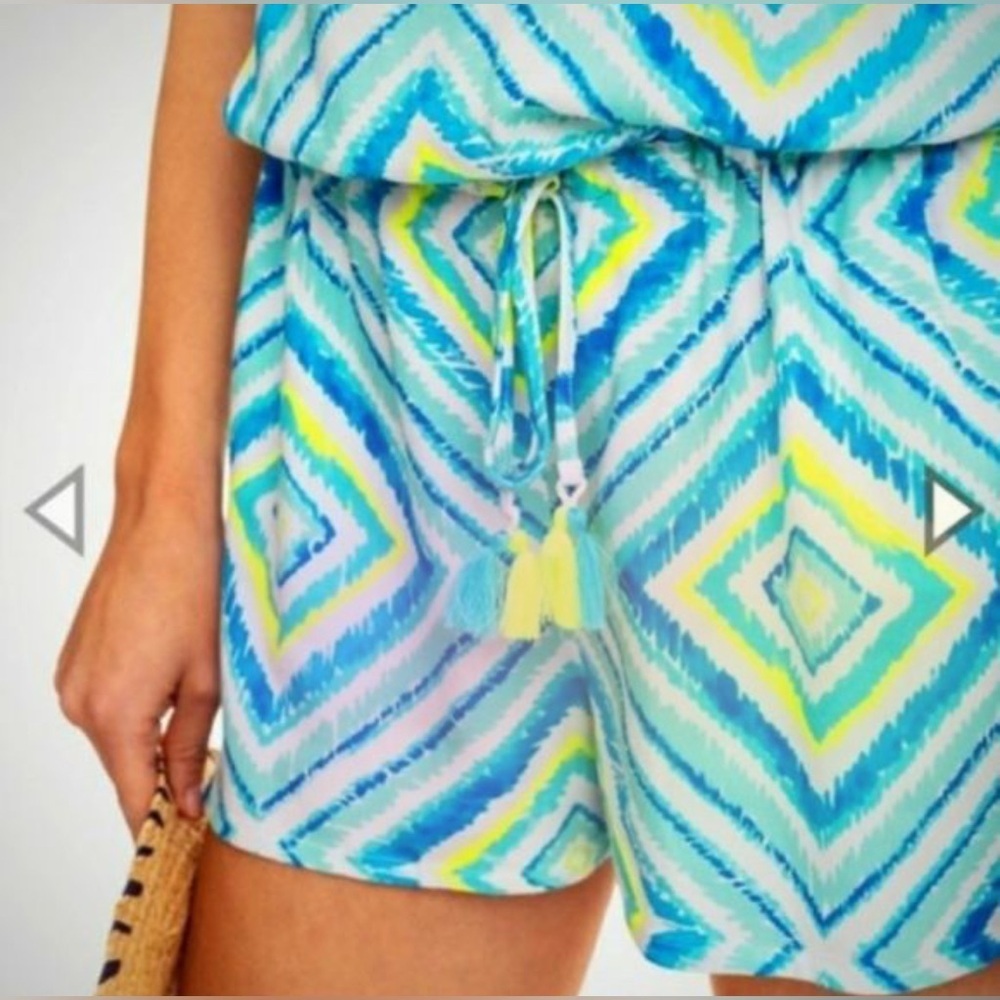 Southern Tide Women’s Kendall Geo Romper Blue Green Size Small - Picture 8 of 9